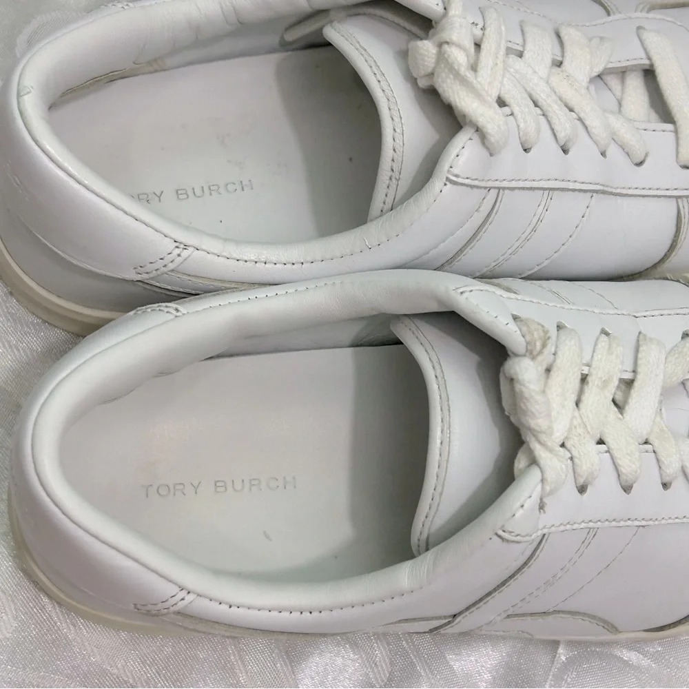 Tory Burch Sneakers Ladies Size 8 Canvas Lace Up Sneakers